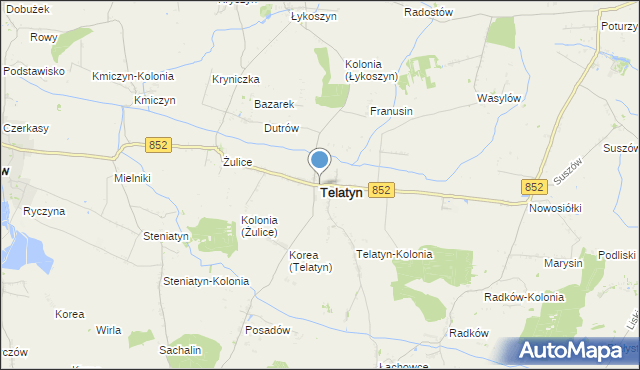 mapa Telatyn, Telatyn na mapie Targeo