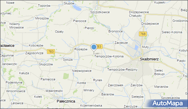 mapa Tempoczów-Kolonia, Tempoczów-Kolonia na mapie Targeo