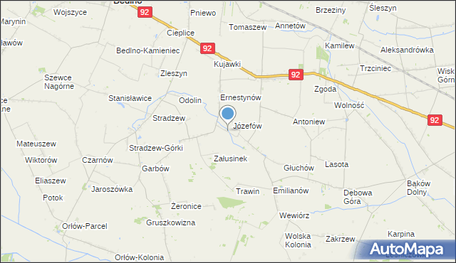 mapa Teodorów, Teodorów gmina Bedlno na mapie Targeo