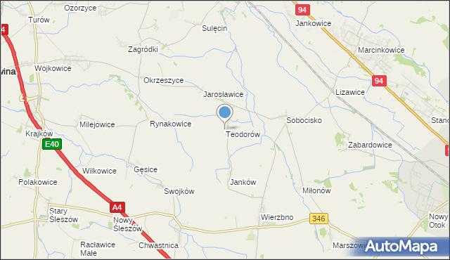 mapa Teodorów, Teodorów gmina Domaniów na mapie Targeo