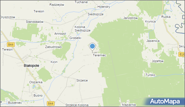 mapa Teremiec, Teremiec na mapie Targeo