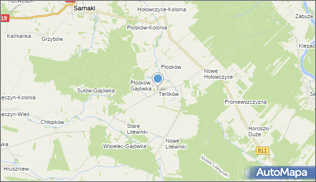 mapa Terlików, Terlików na mapie Targeo