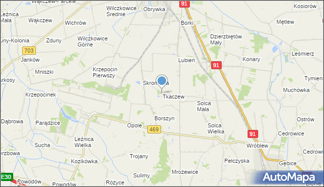 mapa Tkaczew, Tkaczew na mapie Targeo