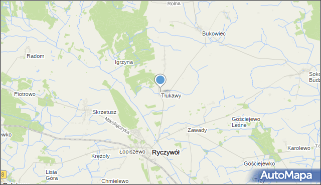 mapa Tłukawy, Tłukawy na mapie Targeo