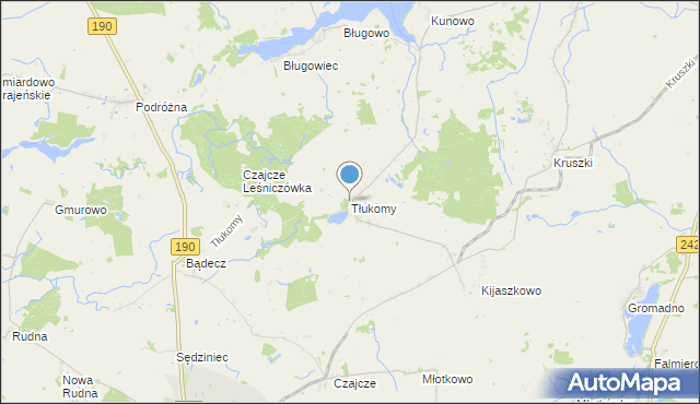 mapa Tłukomy, Tłukomy na mapie Targeo