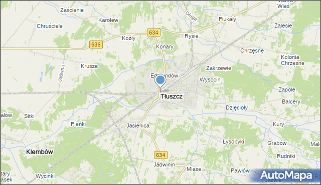 mapa Tłuszcz, Tłuszcz powiat wołomiński na mapie Targeo