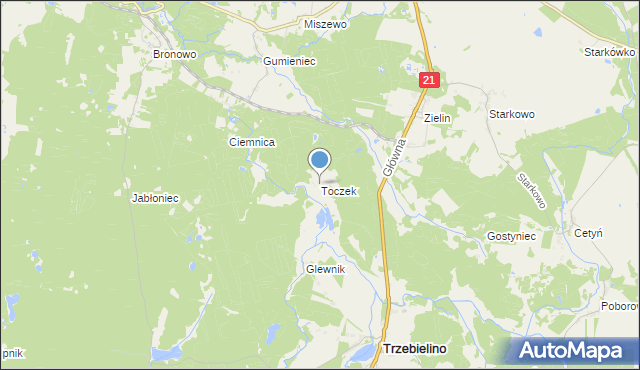 mapa Toczek, Toczek na mapie Targeo