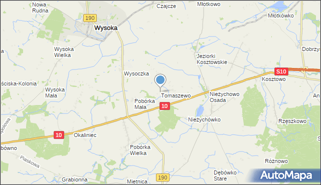 mapa Tomaszewo, Tomaszewo gmina Białośliwie na mapie Targeo