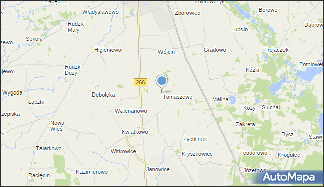 mapa Tomaszewo, Tomaszewo gmina Wierzbinek na mapie Targeo