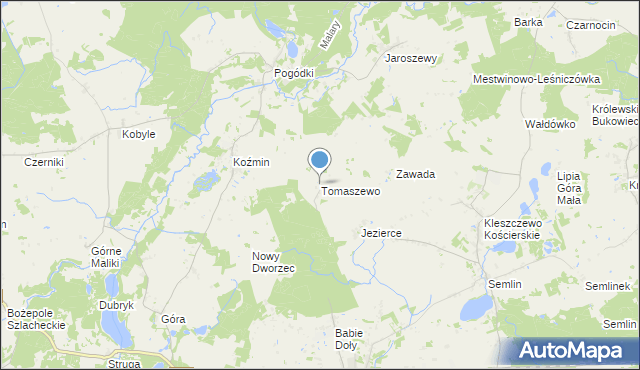 mapa Tomaszewo, Tomaszewo gmina Zblewo na mapie Targeo