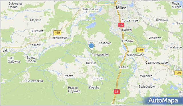 mapa Tomaszków, Tomaszków na mapie Targeo