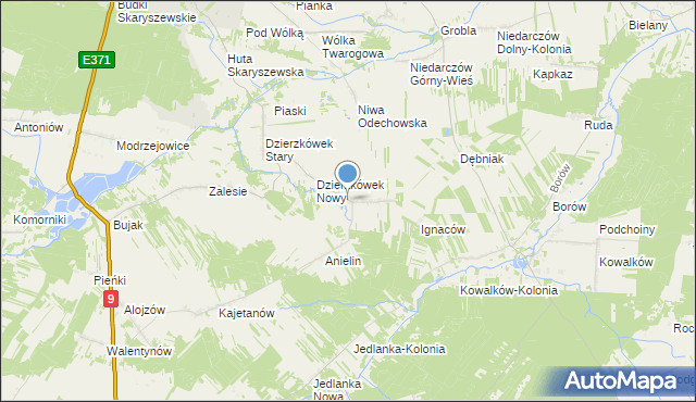 mapa Tomaszów, Tomaszów gmina Skaryszew na mapie Targeo