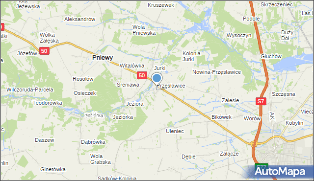 mapa Tomaszówka, Tomaszówka gmina Pniewy na mapie Targeo