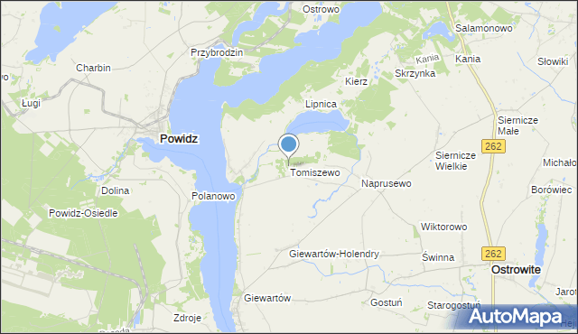 mapa Tomiszewo, Tomiszewo na mapie Targeo