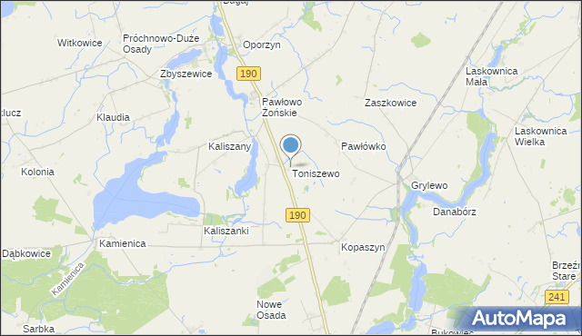 mapa Toniszewo, Toniszewo na mapie Targeo