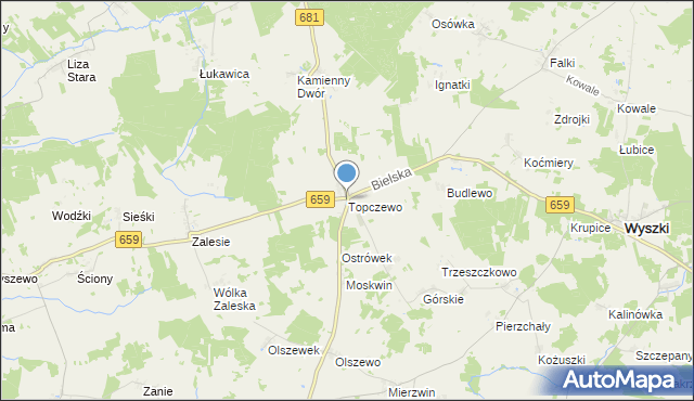 mapa Topczewo, Topczewo na mapie Targeo