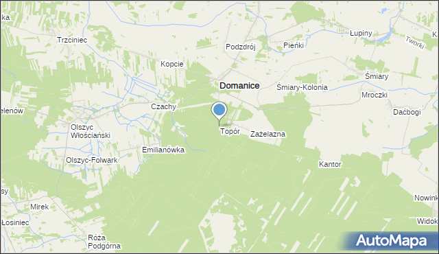 mapa Topór, Topór gmina Łuków na mapie Targeo