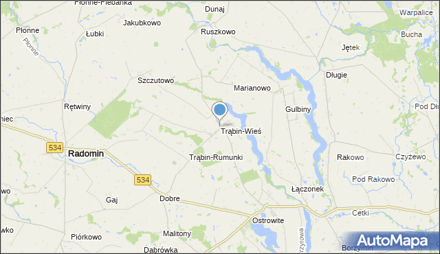 mapa Trąbin-Wieś, Trąbin-Wieś na mapie Targeo