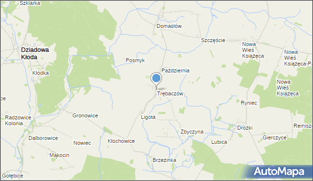 mapa Trębaczów, Trębaczów gmina Perzów na mapie Targeo