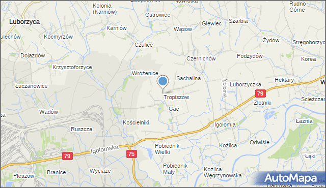 mapa Tropiszów, Tropiszów na mapie Targeo