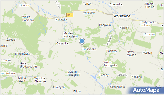 mapa Trościanka, Trościanka na mapie Targeo