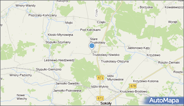 mapa Truskolasy-Niwisko, Truskolasy-Niwisko na mapie Targeo