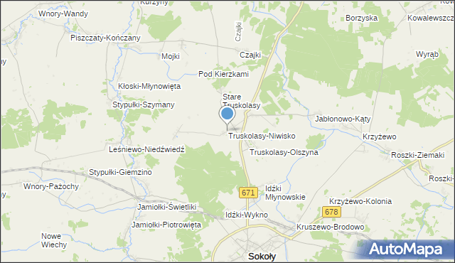 mapa Truskolasy-Niwisko, Truskolasy-Niwisko na mapie Targeo