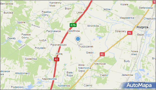 mapa Truszczanek, Truszczanek na mapie Targeo