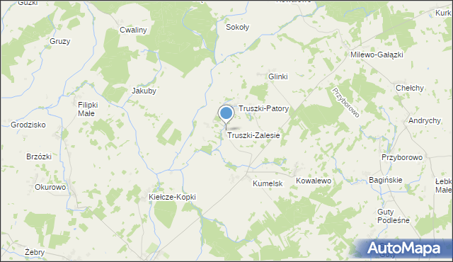 mapa Truszki-Zalesie, Truszki-Zalesie na mapie Targeo