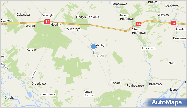 mapa Truszki, Truszki gmina Piątnica na mapie Targeo