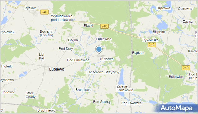 mapa Trutnowo, Trutnowo gmina Lubiewo na mapie Targeo