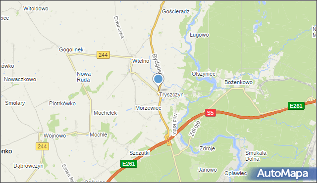 mapa Tryszczyn, Tryszczyn na mapie Targeo