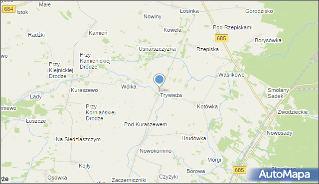 mapa Trywieża, Trywieża na mapie Targeo