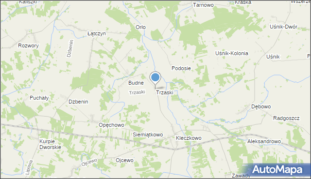 mapa Trzaski, Trzaski gmina Troszyn na mapie Targeo