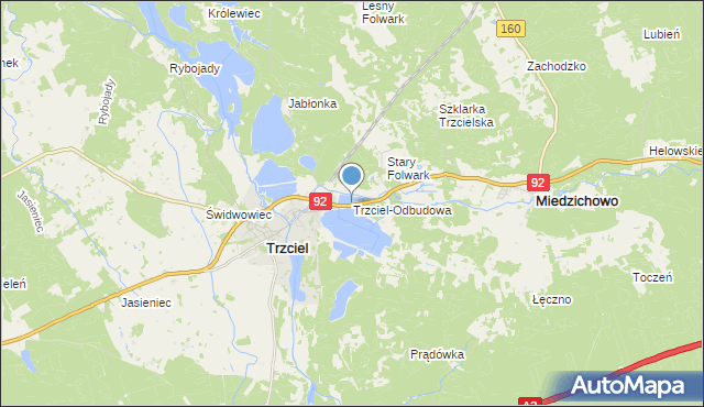 mapa Trzciel-Odbudowa, Trzciel-Odbudowa na mapie Targeo