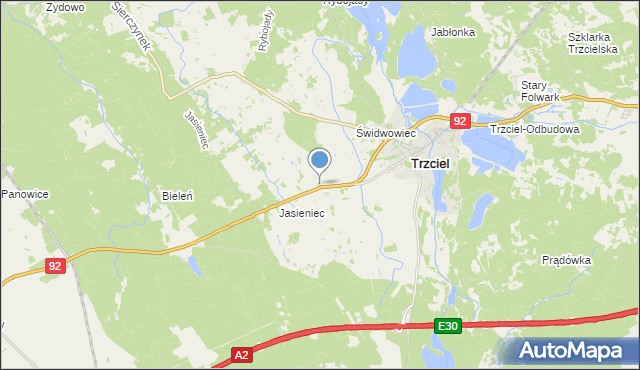 mapa Trzciel, Trzciel powiat międzyrzecki na mapie Targeo