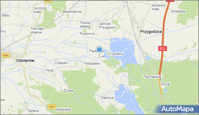 mapa Trzcieliny, Trzcieliny gmina Odolanów na mapie Targeo