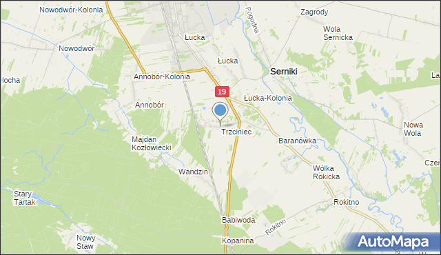 mapa Trzciniec, Trzciniec gmina Lubartów na mapie Targeo