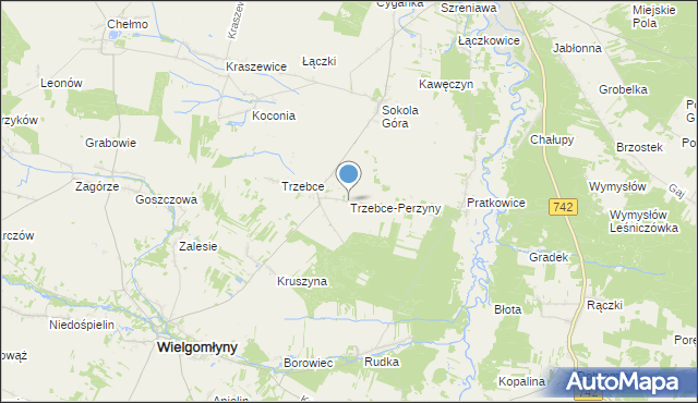 mapa Trzebce-Perzyny, Trzebce-Perzyny na mapie Targeo