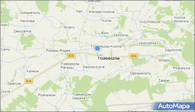 mapa Trzebieszów, Trzebieszów na mapie Targeo