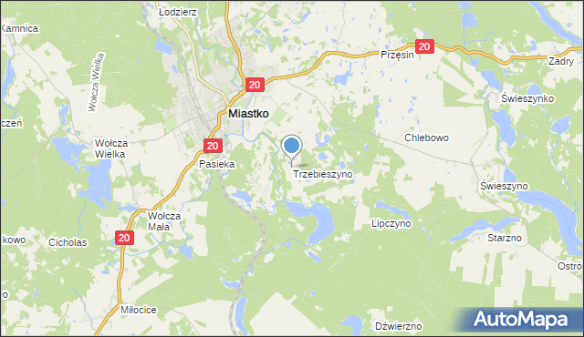 mapa Trzebieszyno, Trzebieszyno na mapie Targeo
