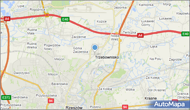 mapa Trzebownisko, Trzebownisko na mapie Targeo