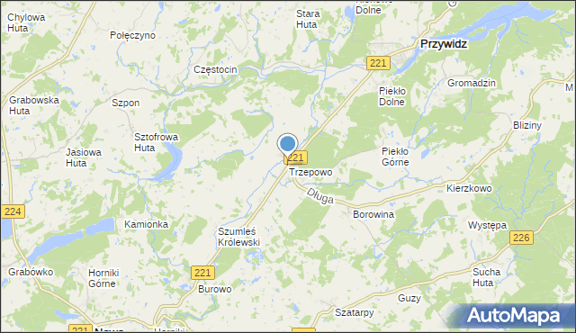 mapa Trzepowo, Trzepowo gmina Przywidz na mapie Targeo