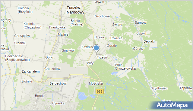mapa Trześń, Trześń gmina Mielec na mapie Targeo