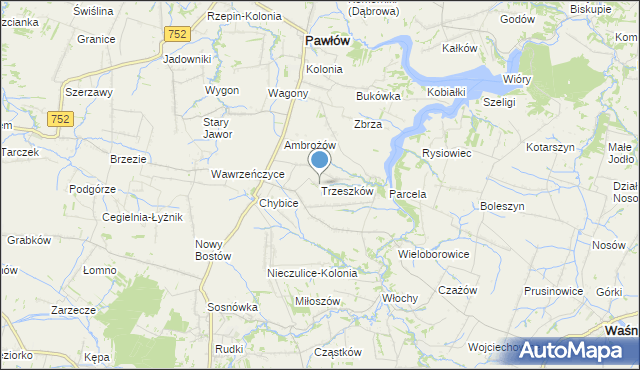 mapa Trzeszków, Trzeszków na mapie Targeo