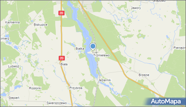 mapa Trzmielewo, Trzmielewo gmina Rzeczenica na mapie Targeo