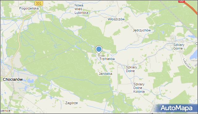 mapa Trzmielów, Trzmielów na mapie Targeo
