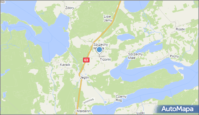 mapa Trzonki, Trzonki na mapie Targeo