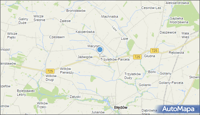 mapa Trzylatków-Parcela, Trzylatków-Parcela na mapie Targeo