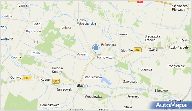 mapa Tuchowicz, Tuchowicz na mapie Targeo
